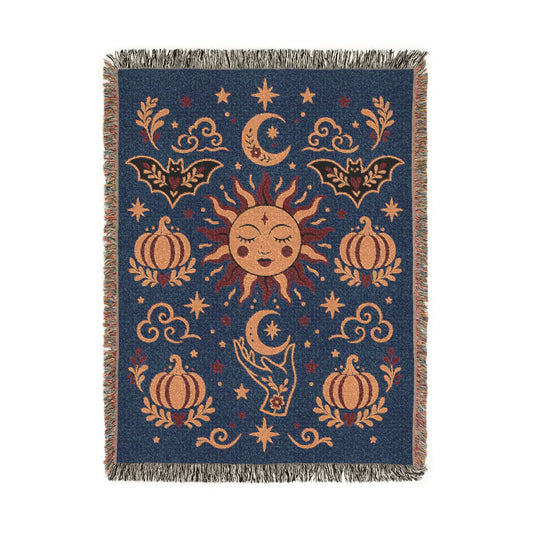 Size guide for the celestial woven blanket in 52x37, 60x50 and 80x60 inch