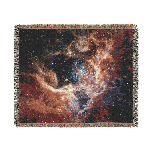 NASA JWST Tarantula Nebula Woven Blanket