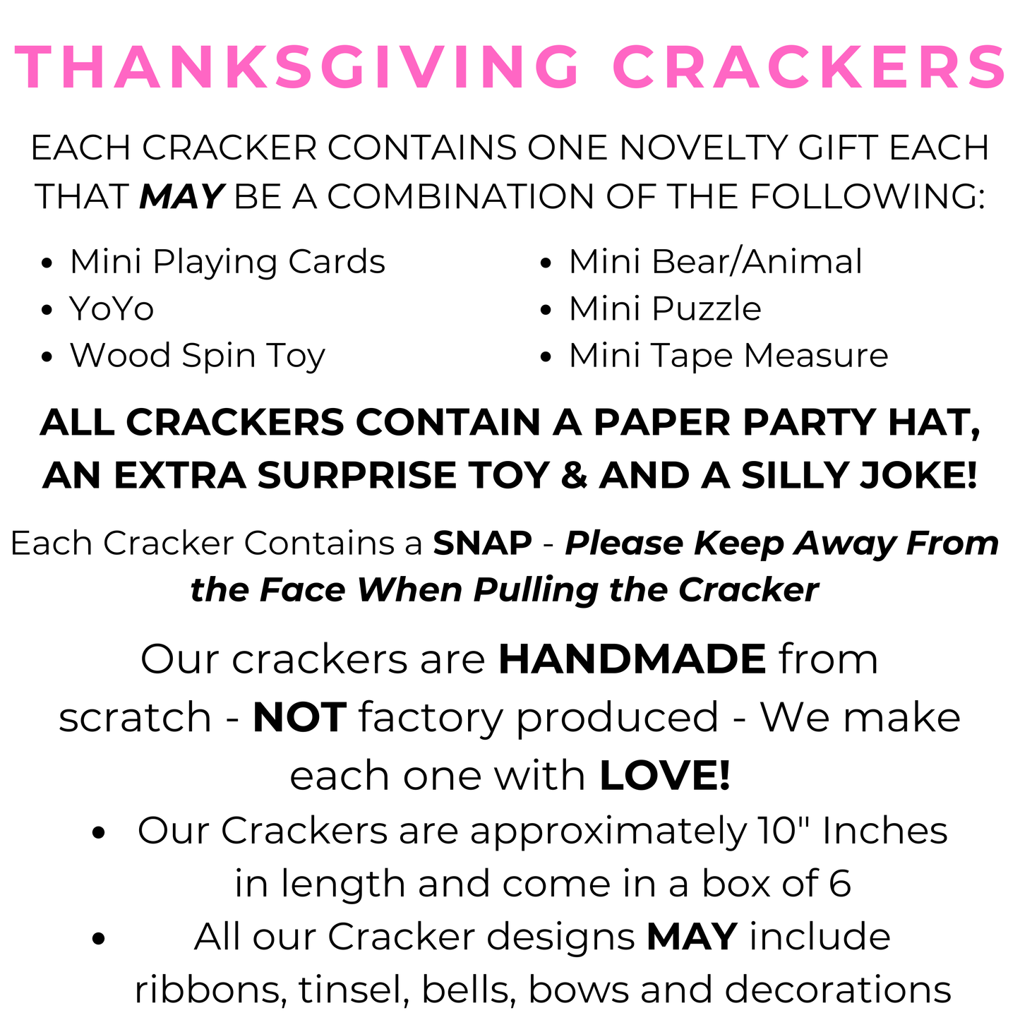 Pink Ghost Halloween Dinner Party Crackers