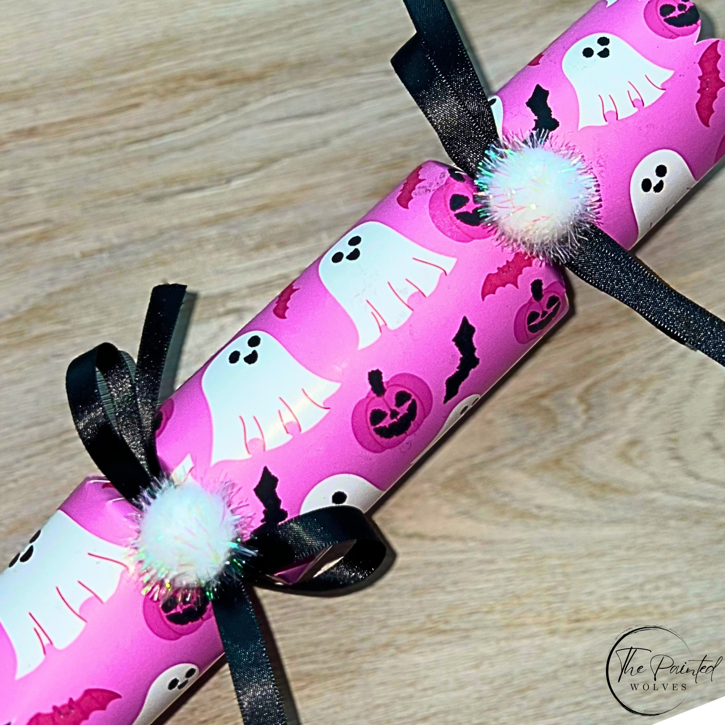 Pink Ghost Halloween Dinner Party Crackers