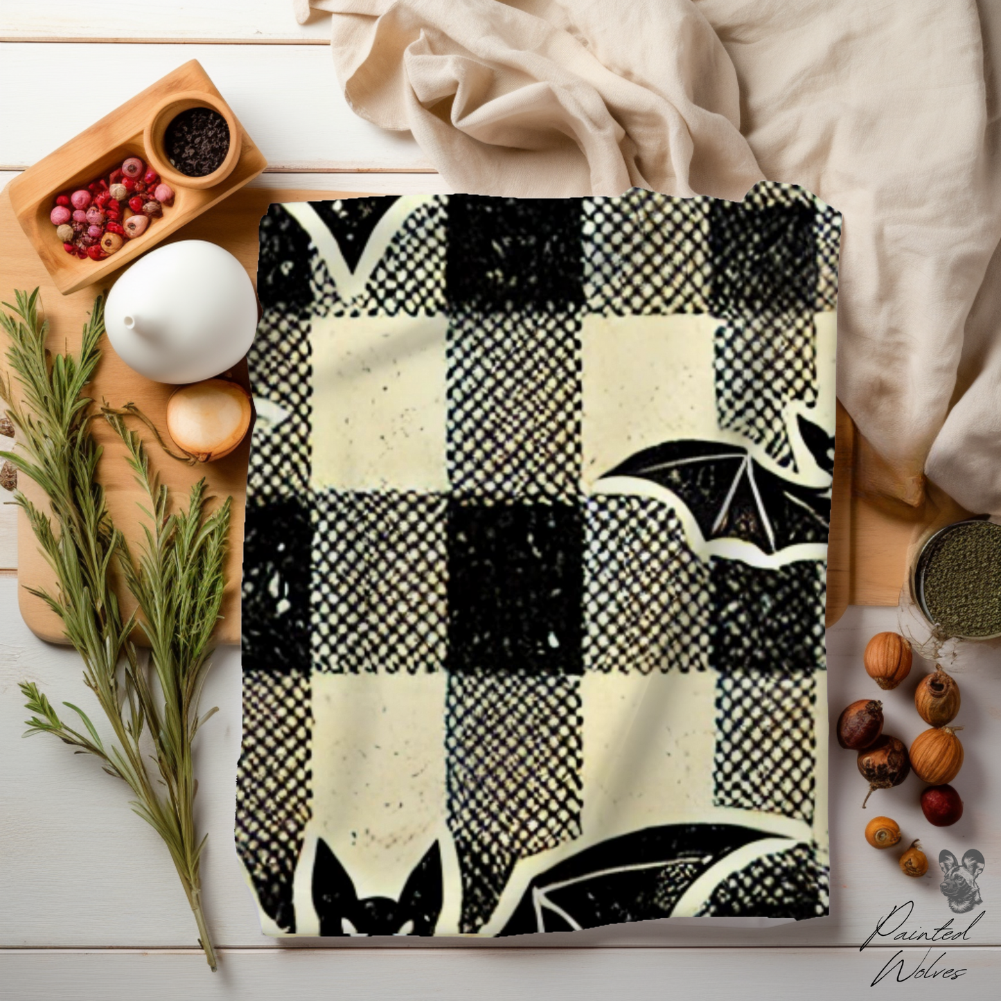 Bat Blanket Vintage Plaid Halloween Blanket
