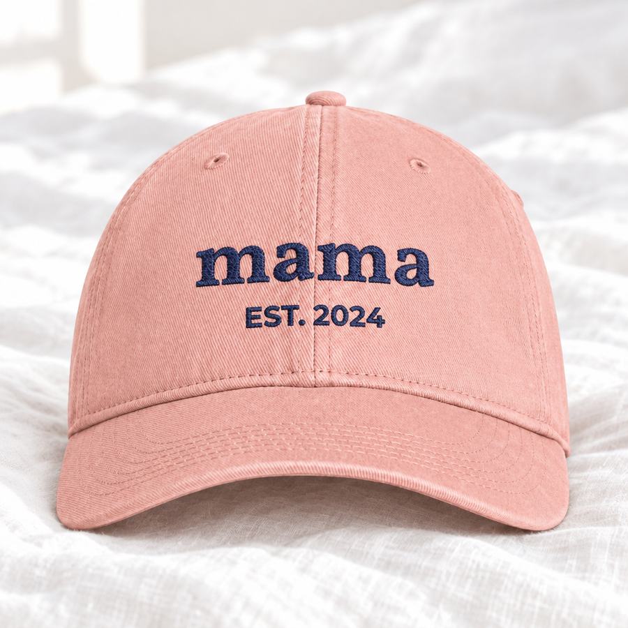 Personalized mama cap in peachy pink