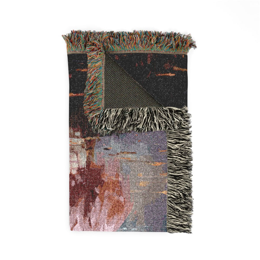 Till Death Do Us Part pink skeleton couple woven blanket folded