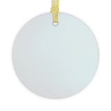 Uranus glass Christmas ornament, solar system planet, view 2
