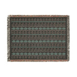 Neutral Halloween Fair Isle blanket styled with autumn decor