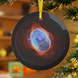 James Webb Southern Ring Nebula glass Christmas ornament, space telescope image (view 3)