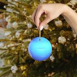 Neptune glass Christmas ornament, solar system planet, view 4