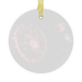 James Webb Cartwheel Galaxy glass Christmas ornament, space telescope image (view 2)