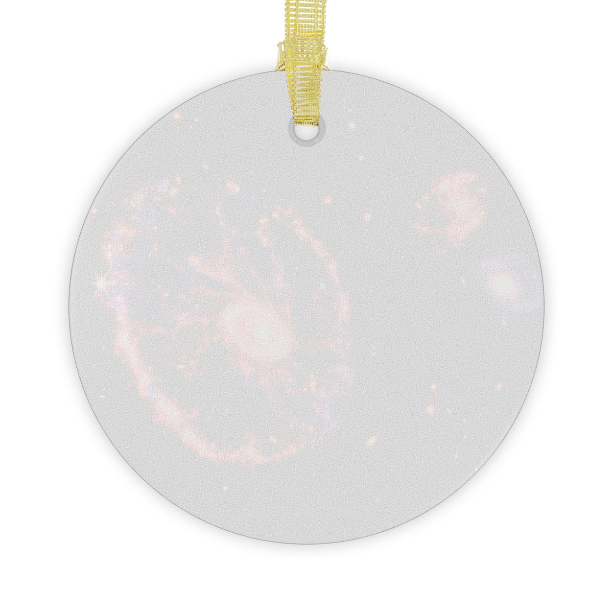 James Webb Cartwheel Galaxy glass Christmas ornament, space telescope image (view 2)