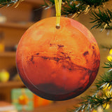 Mars glass Christmas ornament, solar system planet, view 3