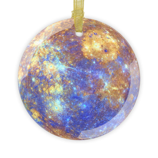 Mercury glass Christmas ornament, solar system planet