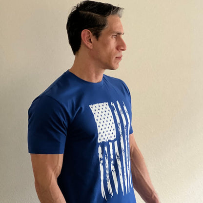 Distressed USA Flag Shirt for Men | Patriotic Tee with Next-Level Comfort