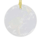 Earth glass Christmas ornament, solar system planet, view 2