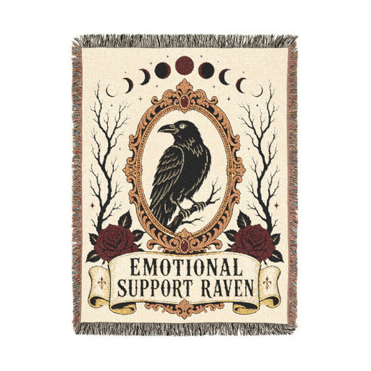Size guide for the raven woven blanket in 52x37, 60x50 and 80x60 inch