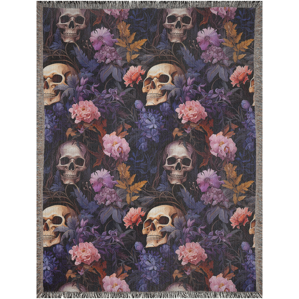 Creepy Cute Skull Woven Blanket: A Halloween Oddity with Charm