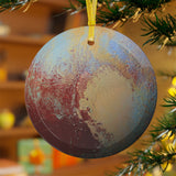 Pluto glass Christmas ornament, solar system planet, view 3