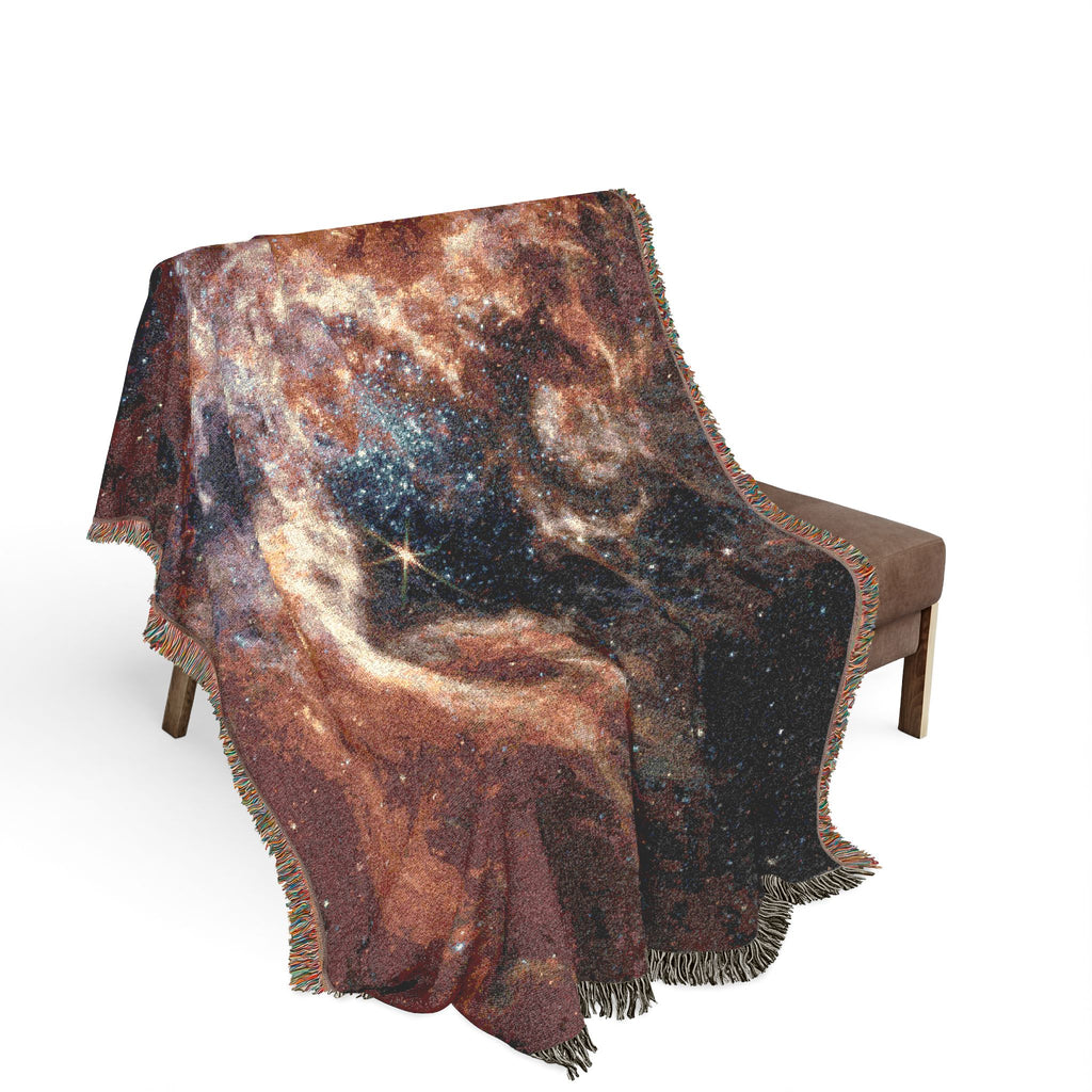 NASA James Webb Telescope Tarantula Nebula Woven Cotton Blanket & Space Tapestry