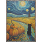 Van Gogh Halloween Woven Blanket: A Masterpiece of Autumn Mischief