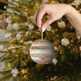 Jupiter glass Christmas ornament, solar system planet, view 4