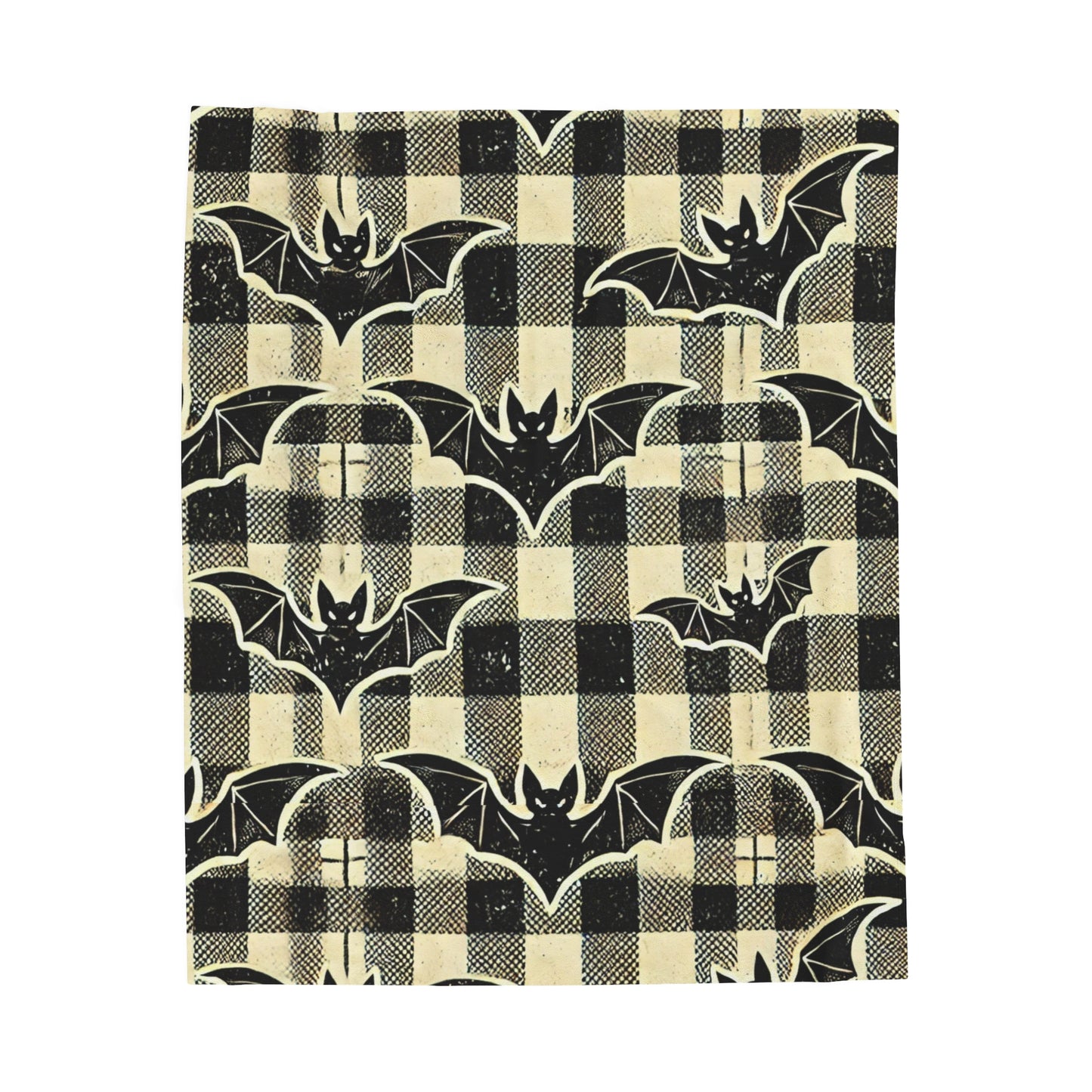 Bat Blanket Vintage Plaid Halloween Blanket