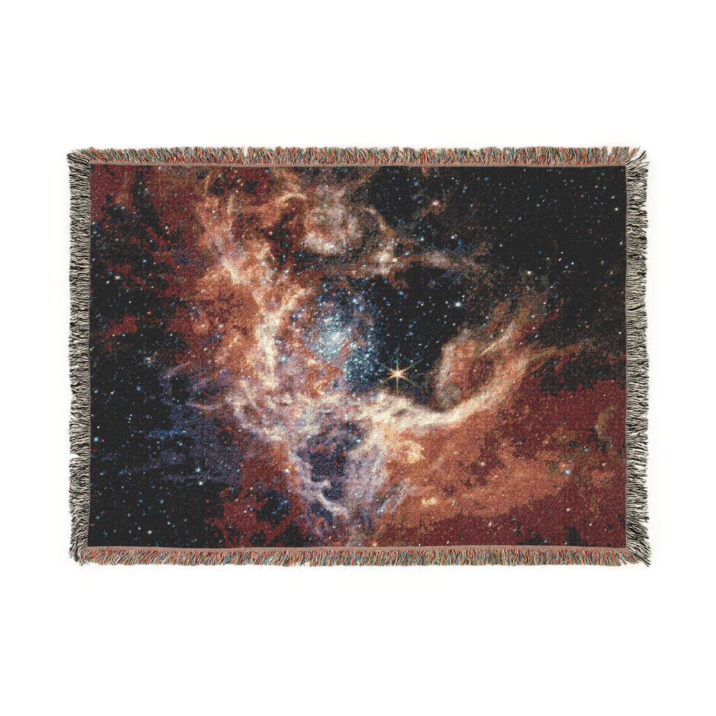 NASA James Webb Telescope Tarantula Nebula Woven Cotton Blanket & Space Tapestry