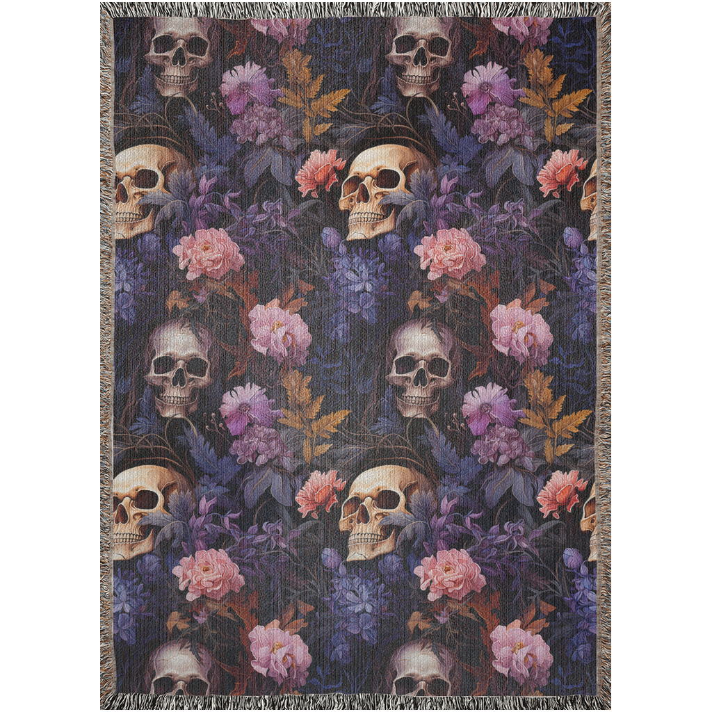 Creepy Cute Skull Woven Blanket: A Halloween Oddity with Charm