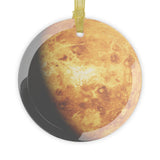 Venus glass Christmas ornament, solar system planet