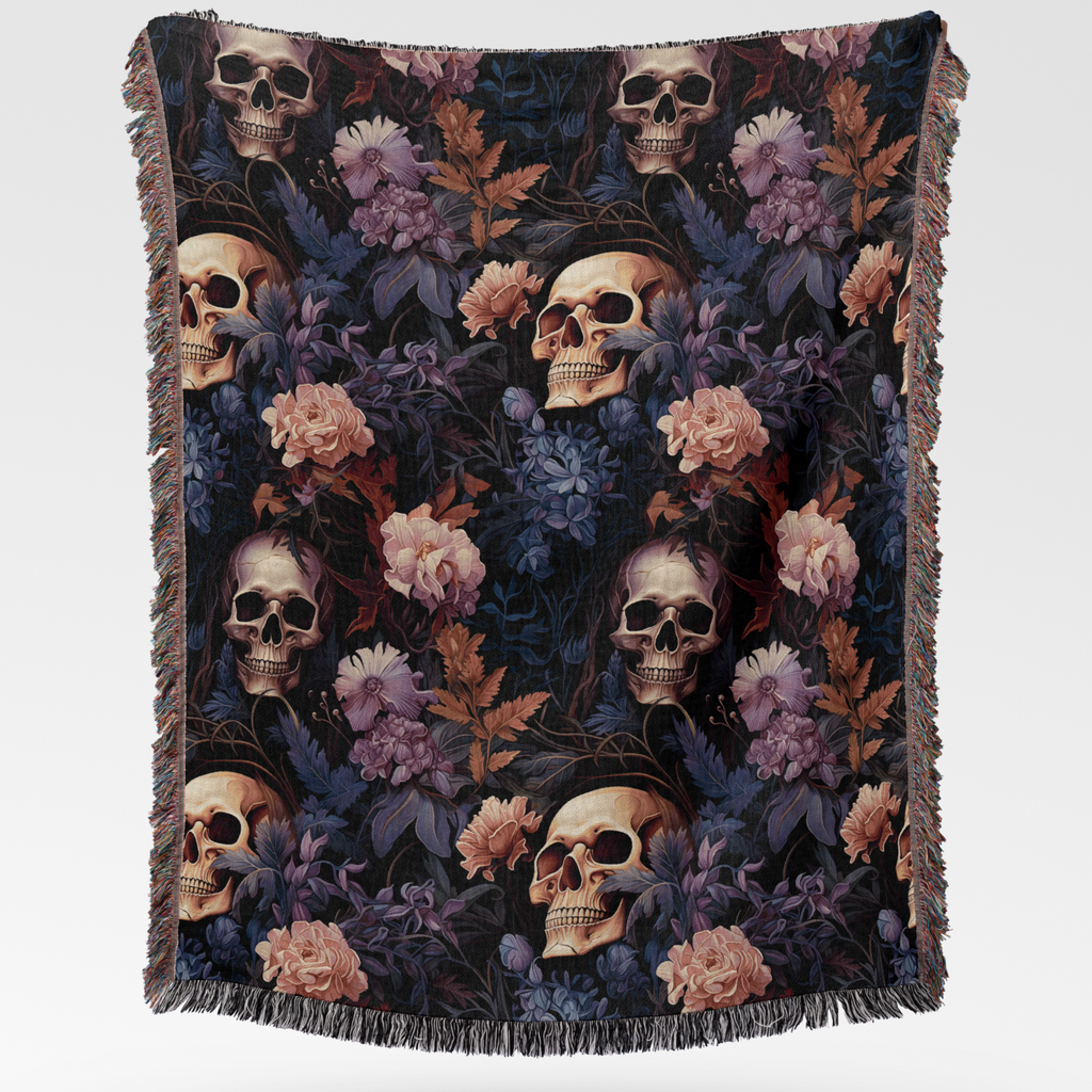 Creepy Cute Skull Woven Blanket: A Halloween Oddity with Charm