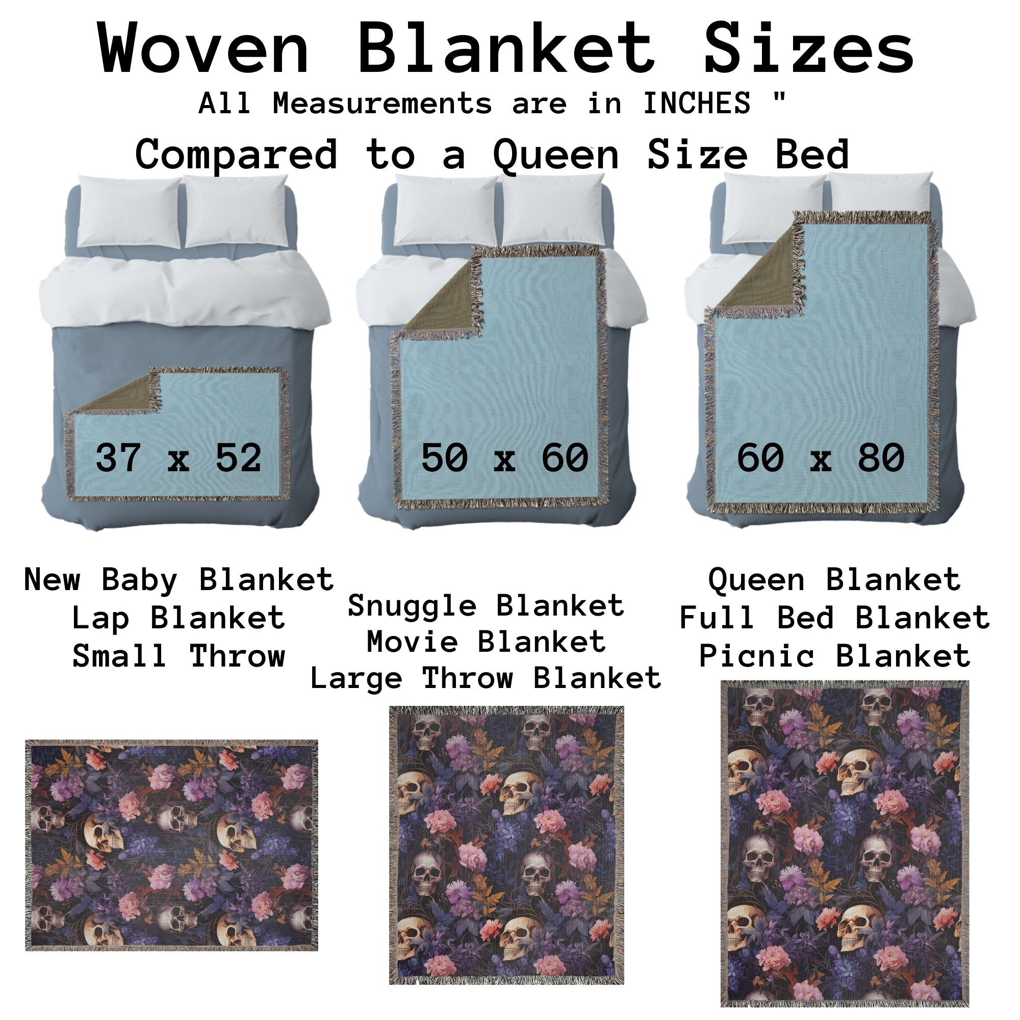 Creepy Cute Skull Woven Blanket: A Halloween Oddity with Charm