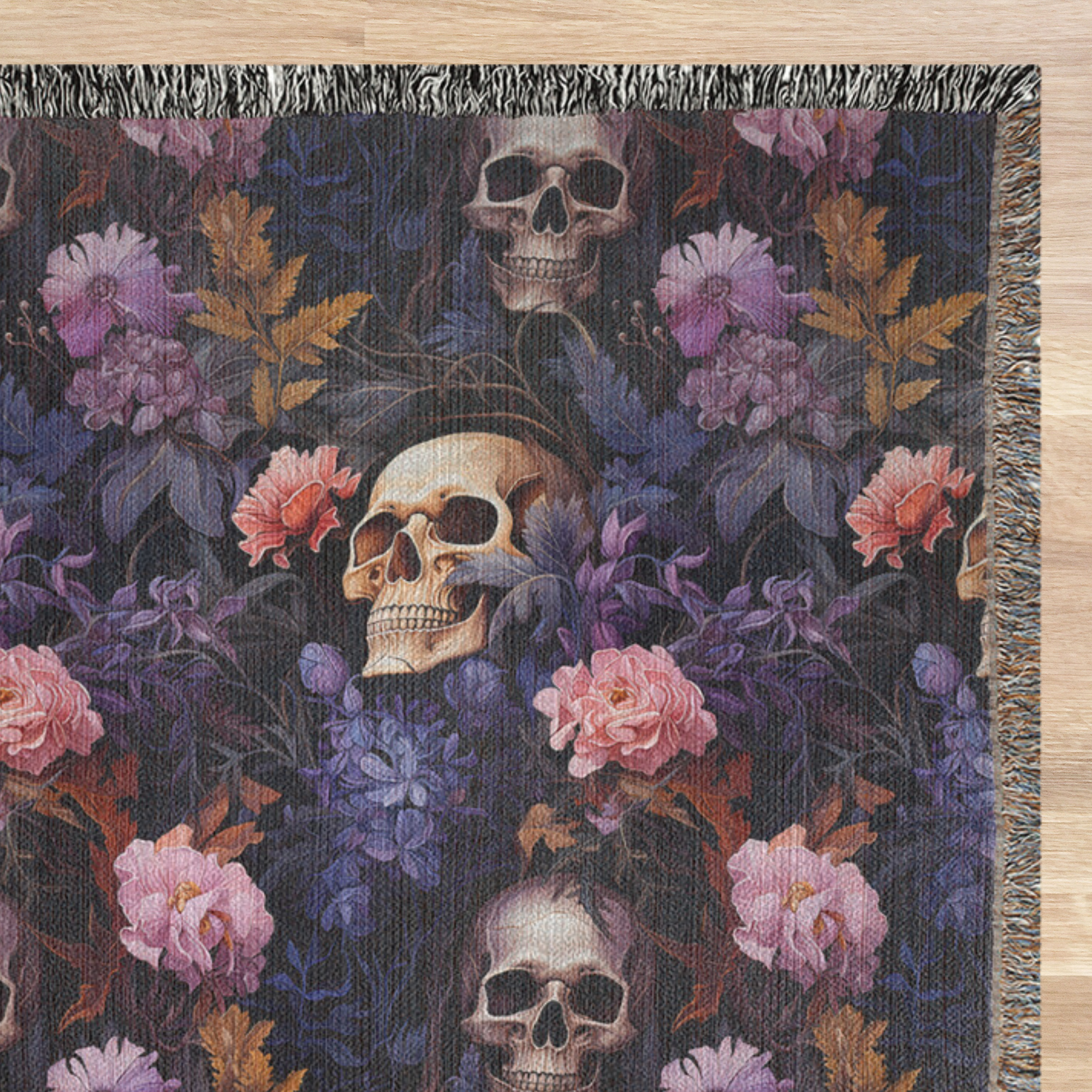 Creepy Cute Skull Woven Blanket: A Halloween Oddity with Charm