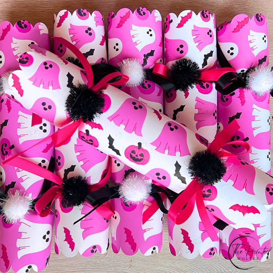 Pink Ghost Halloween Dinner Party Crackers