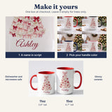 How to personalize the coquette bow tree mug, 11oz and 15oz