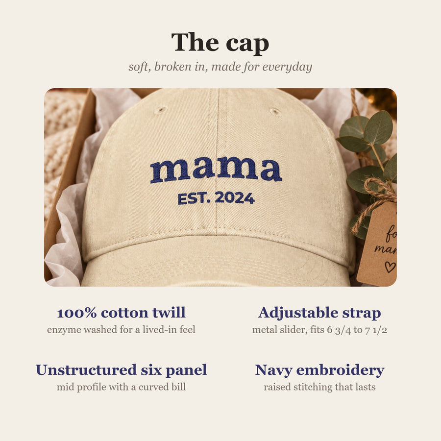Washed cotton dad hat details and fit