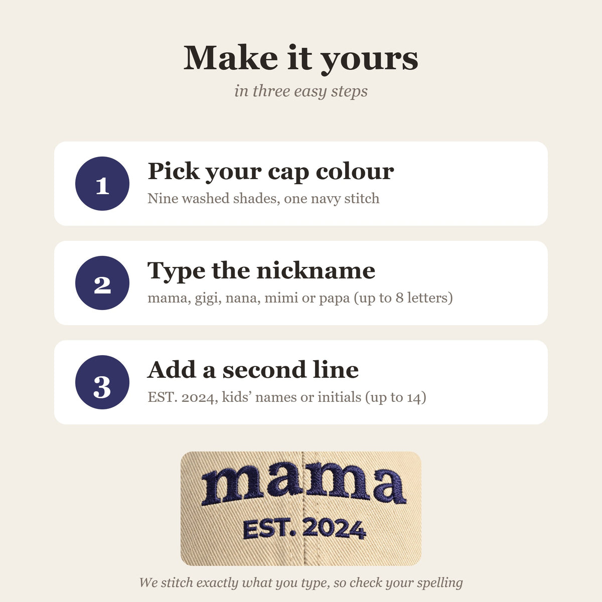 How to personalize your embroidered hat in three steps