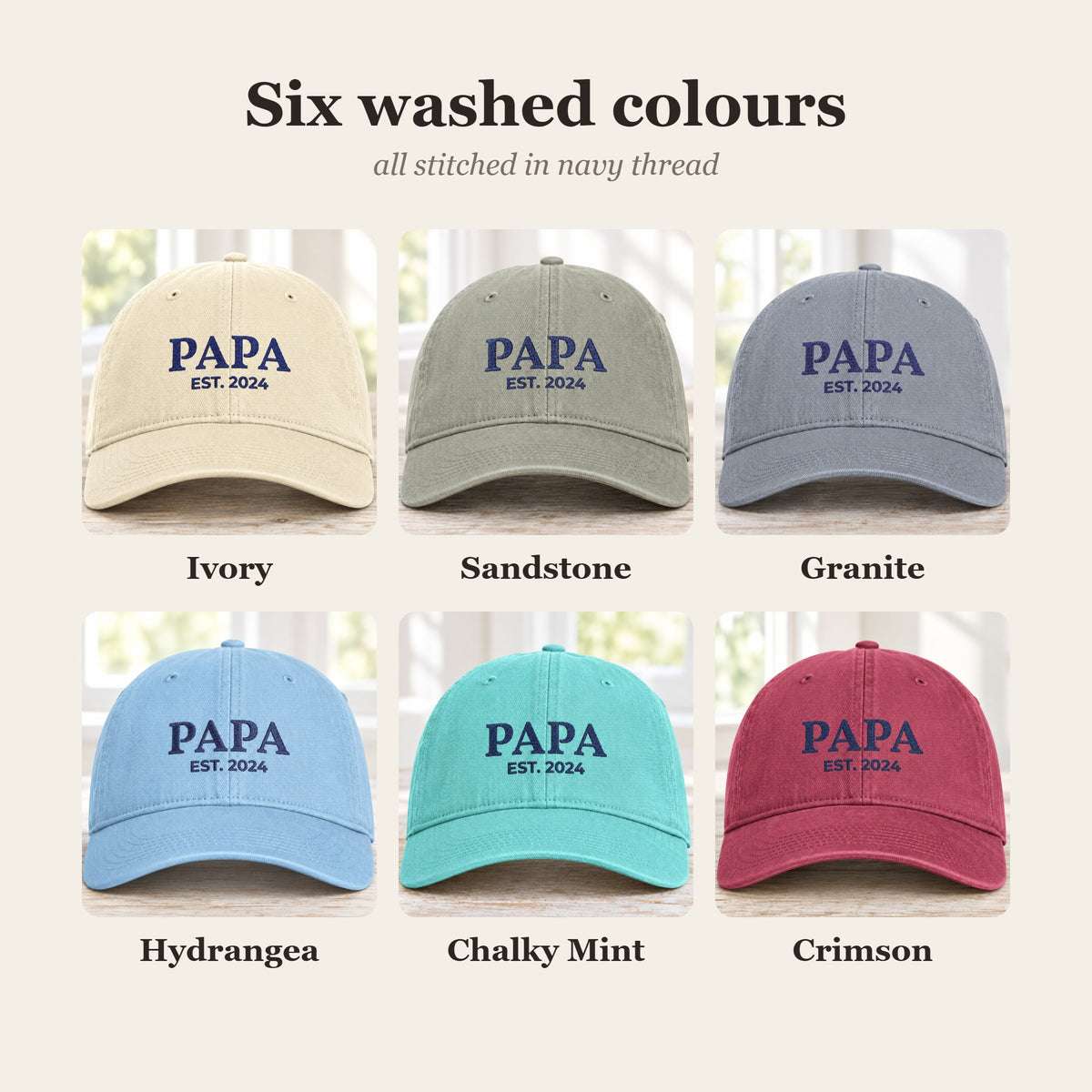 Papa hat colour options