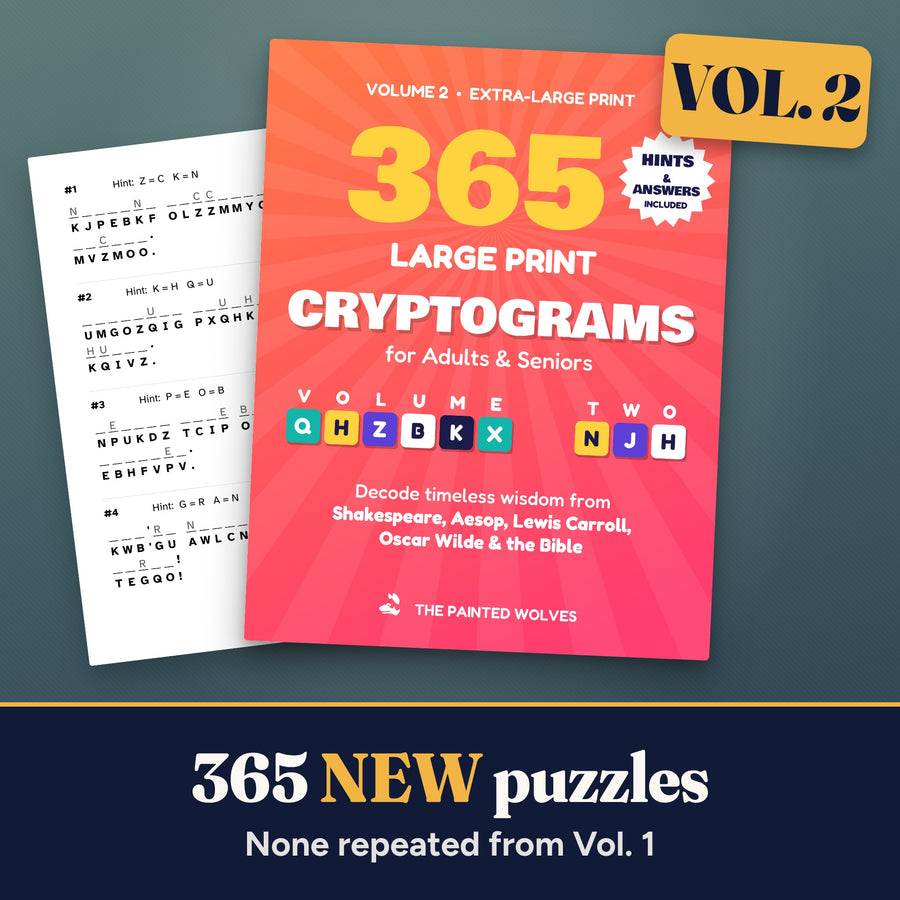 365 Large Print Cryptograms Volume 2 for Seniors