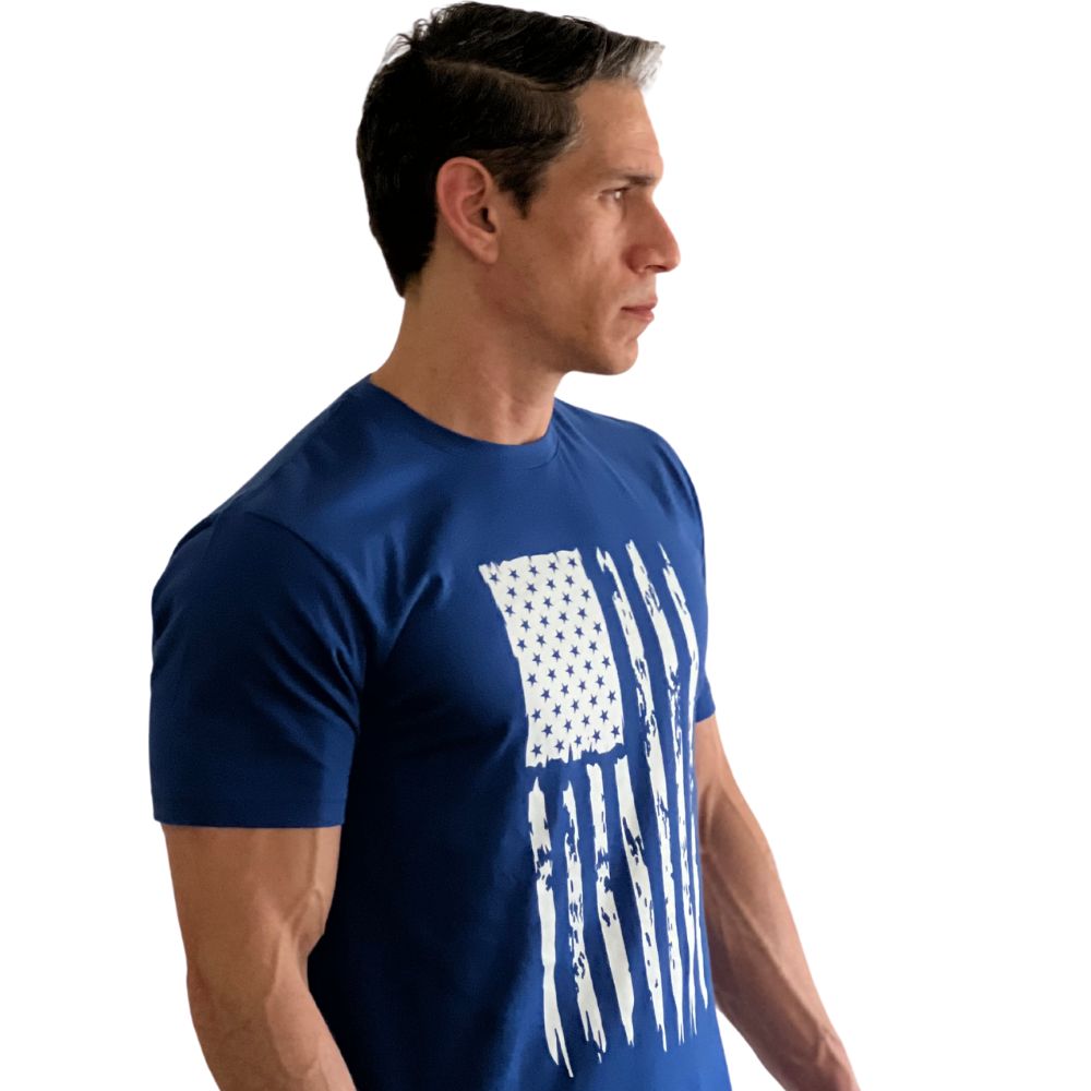 Distressed USA Flag Shirt for Men | Patriotic Tee with Next-Level Comfort
