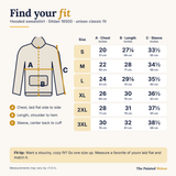 Gildan 18500 size chart, S to 3XL