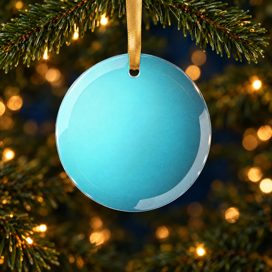 Uranus Glass Christmas Ornament, Solar System Planet Ornament