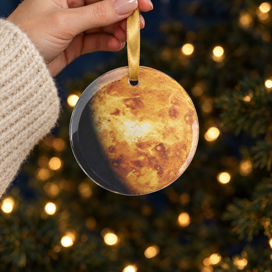 Venus Glass Christmas Ornament, Solar System Planet Ornament