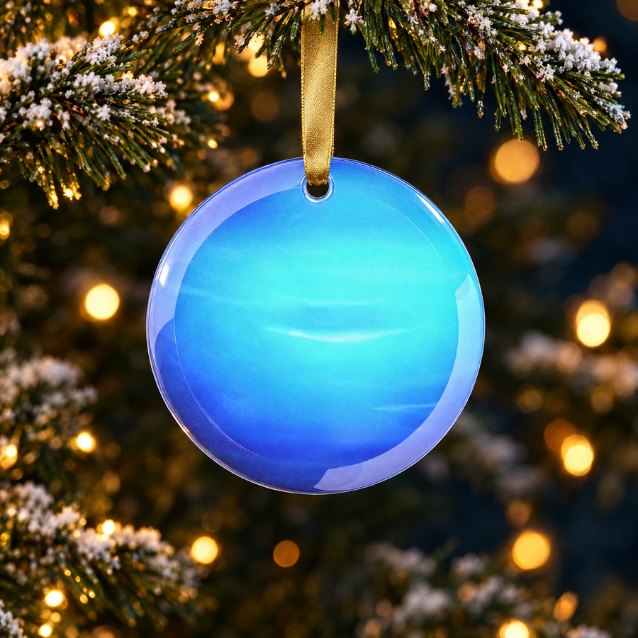 Neptune Glass Christmas Ornament, Solar System Planet Ornament