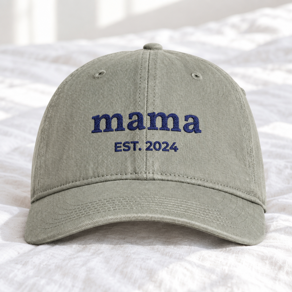 Embroidered nickname dad hat in sandstone