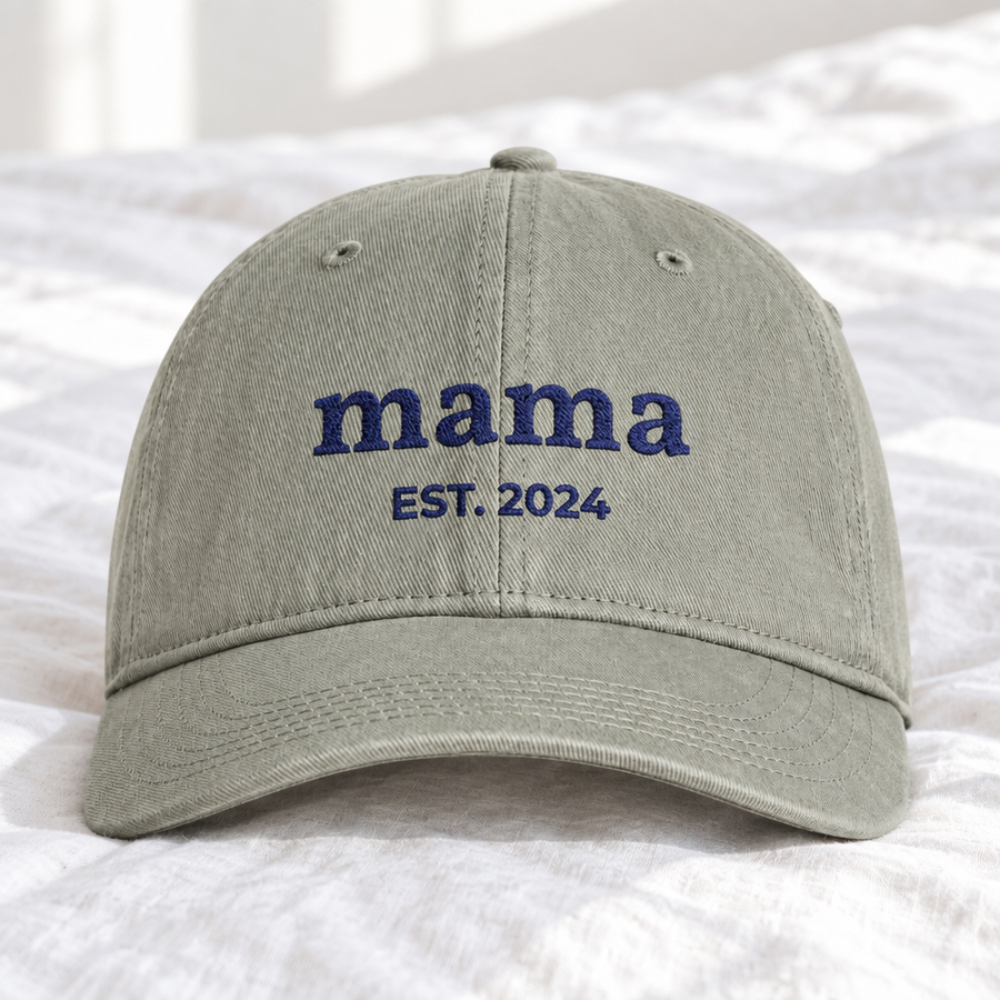 Embroidered nickname dad hat in sandstone
