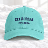 Embroidered mama cap in chalky mint