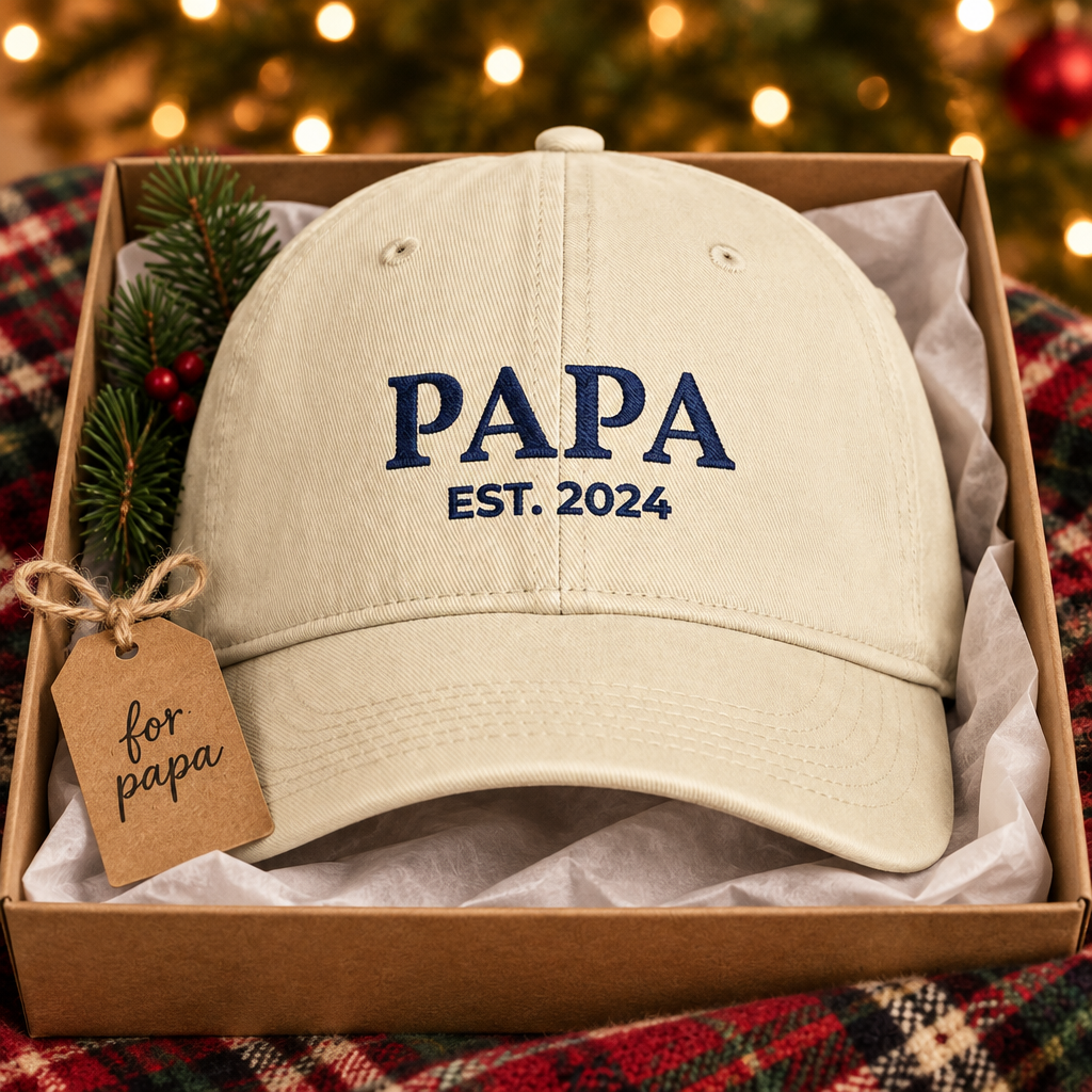 Personalized Papa hat as a Christmas gift