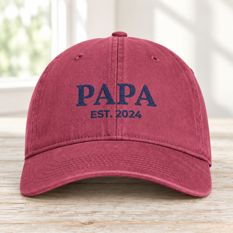 Papa hat in Crimson
