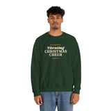 Model wearing the Forest Green Titrating Christmas Cheer sweatshirt