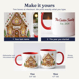 How to personalize the gingerbread mug, 11oz and 15oz sizes