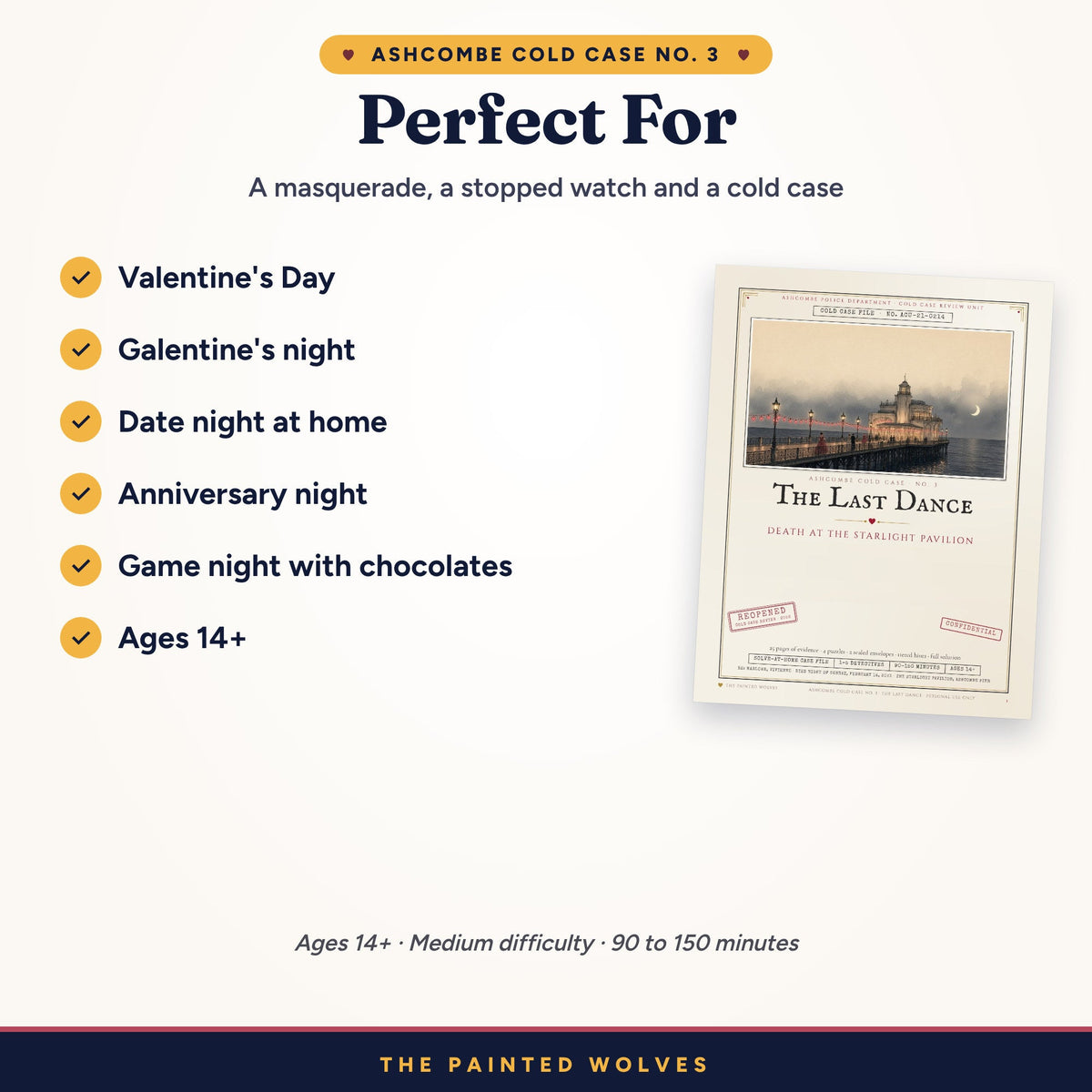 The Last Dance murder mystery for Valentine's Day, Galentine's night, date night and game night, ages 14+