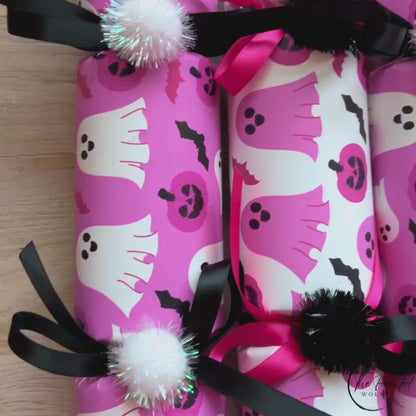 Pink Ghost Halloween Dinner Party Crackers